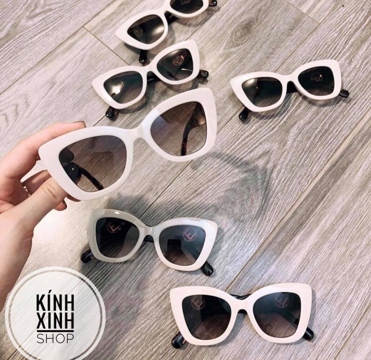 Kính râm, Kính mát Mắt tròn nhỏ mắt kinh thủy tinh cao cấp