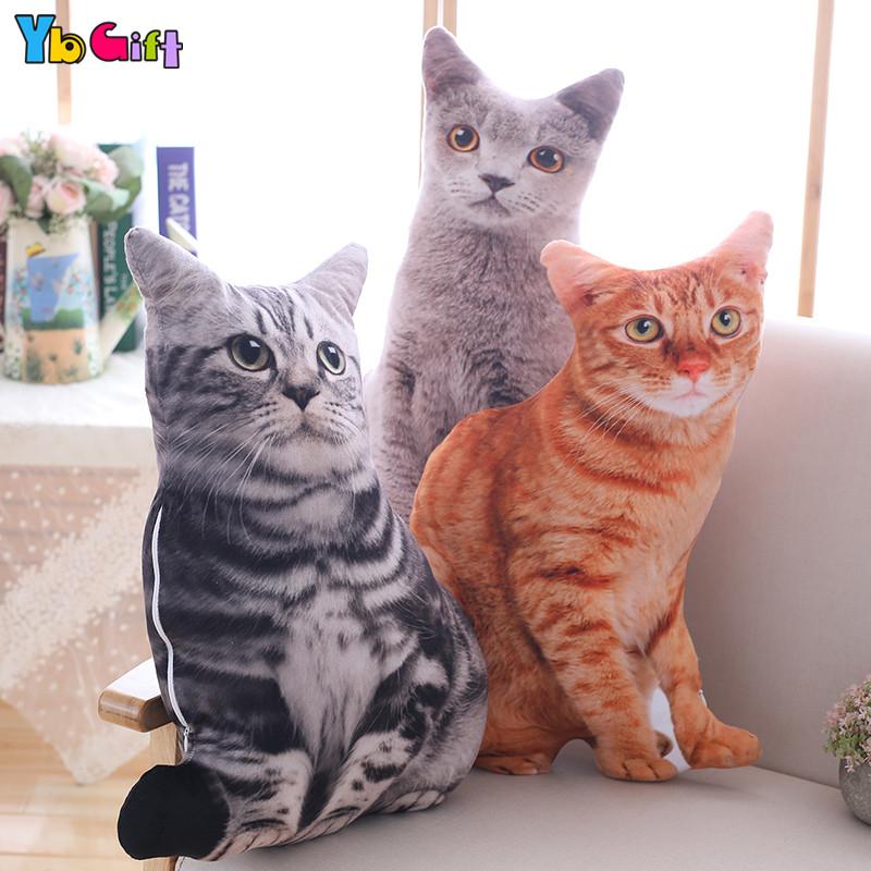 50CmCats Hoạt Hình Sang Trọng 3D Mèo Gối Mềm Mại Thú Nhồi Bông Gối Sofa Giường Shop Trang Trí Sang Trọng Đồ Chơi Dành Cho Trẻ Em Kids quà Tặng