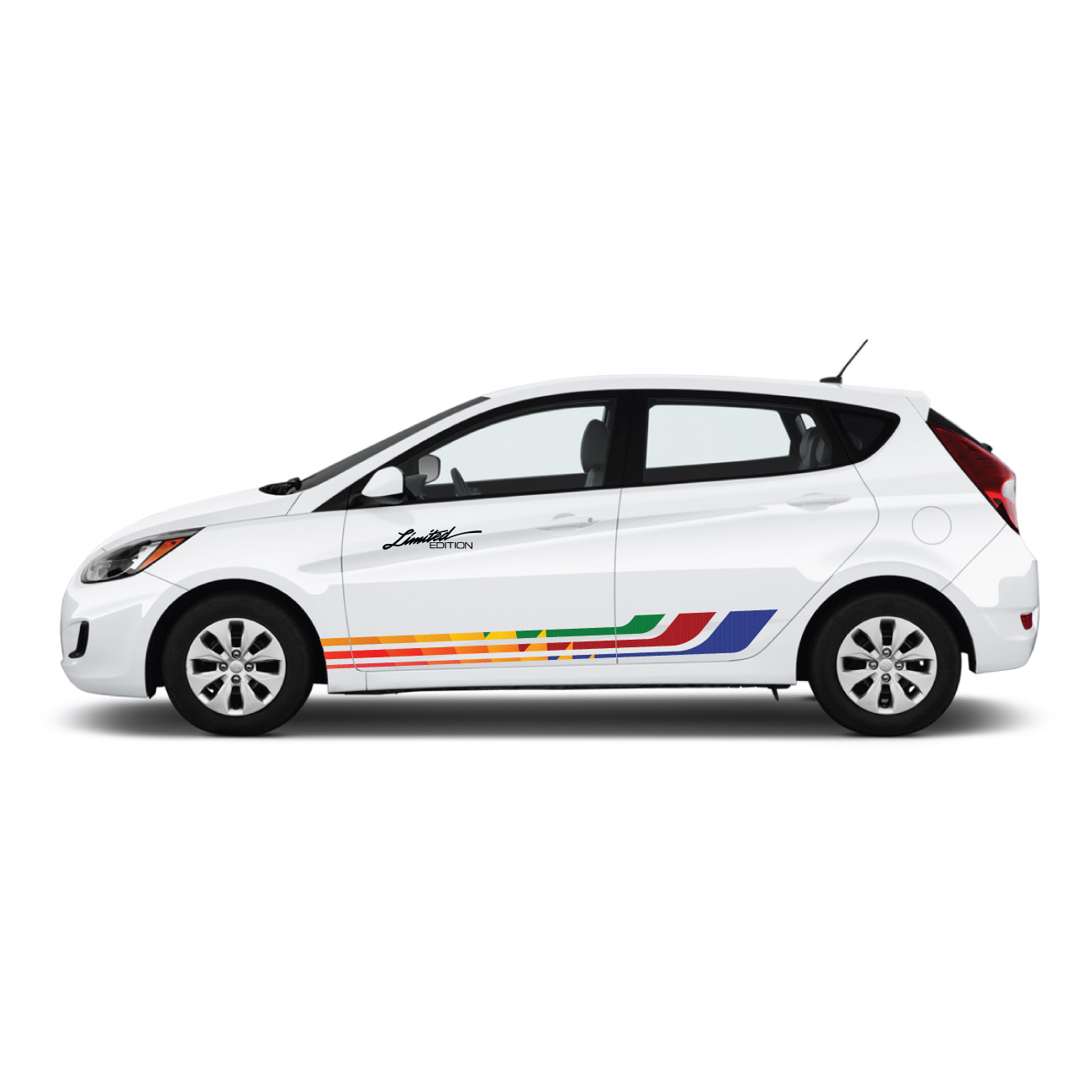 Tem dán sườn xe phong cách thể thao, decal dành cho xe Vios, xe Innova Wrap 01, KT 185x24cm