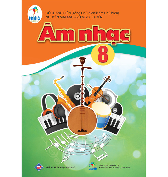 Sách - Âm Nhạc 8 Cánh Diều và 2 tập giấy kiểm tra kẻ ngang vỏ xanh