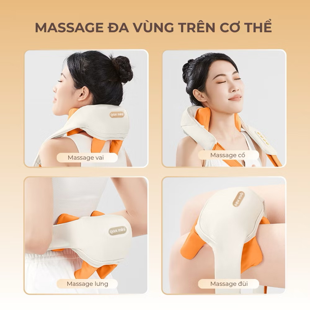 Máy massage cổ vai gáy lưng cao cấp GAX-8D, Đai massage cổ xoa bóp như bàn tay người [BH 12 tháng]