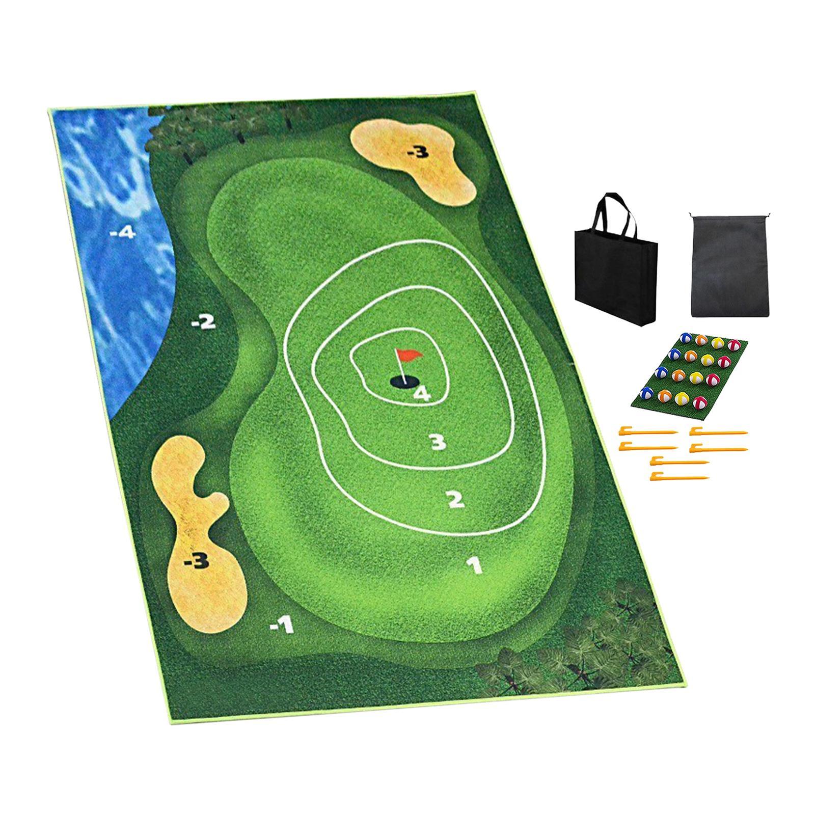 Golf Game Mat Golf Game Set Practice Mat with Chipping Mat Golf Training Aid