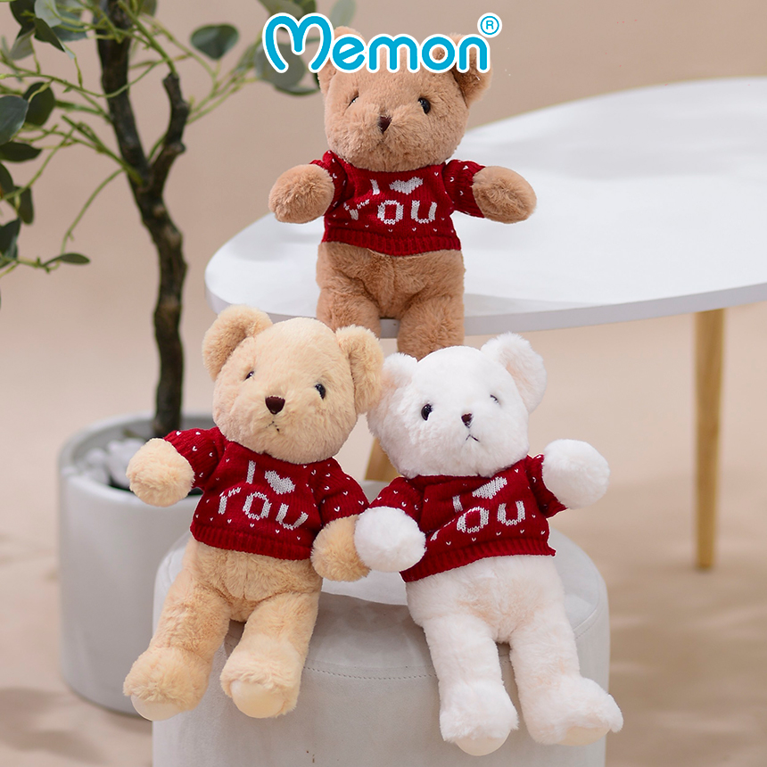 Gấu Teddy Aó Len 30cm Cao Cấp Memon, Gấu Teddy Qùa Tặng Dễ Thương