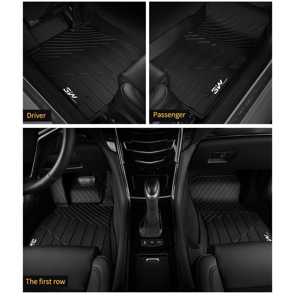 Thảm lót sàn xe ô tô Cadillac XTS 2012- đến nay nhãn hiệu Macsim 3W - chất liệu nhựa TPE đúc khuôn cao cấp - màu đen