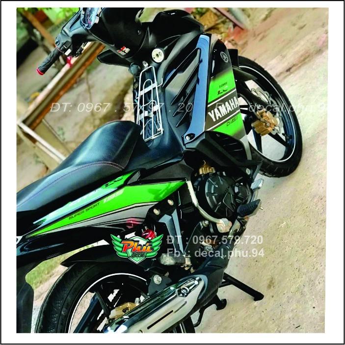 Tem Exciter 135 Lc xanh lá đen