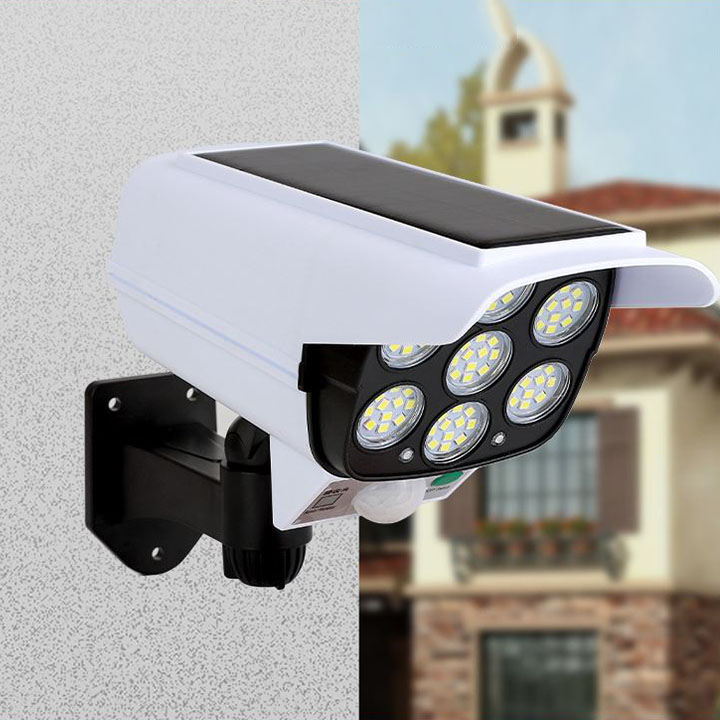 Đèn LED cảm ứng năng lượng mặt trời (mô hình camera chống trộm)- Hàng Nhập Khẩu