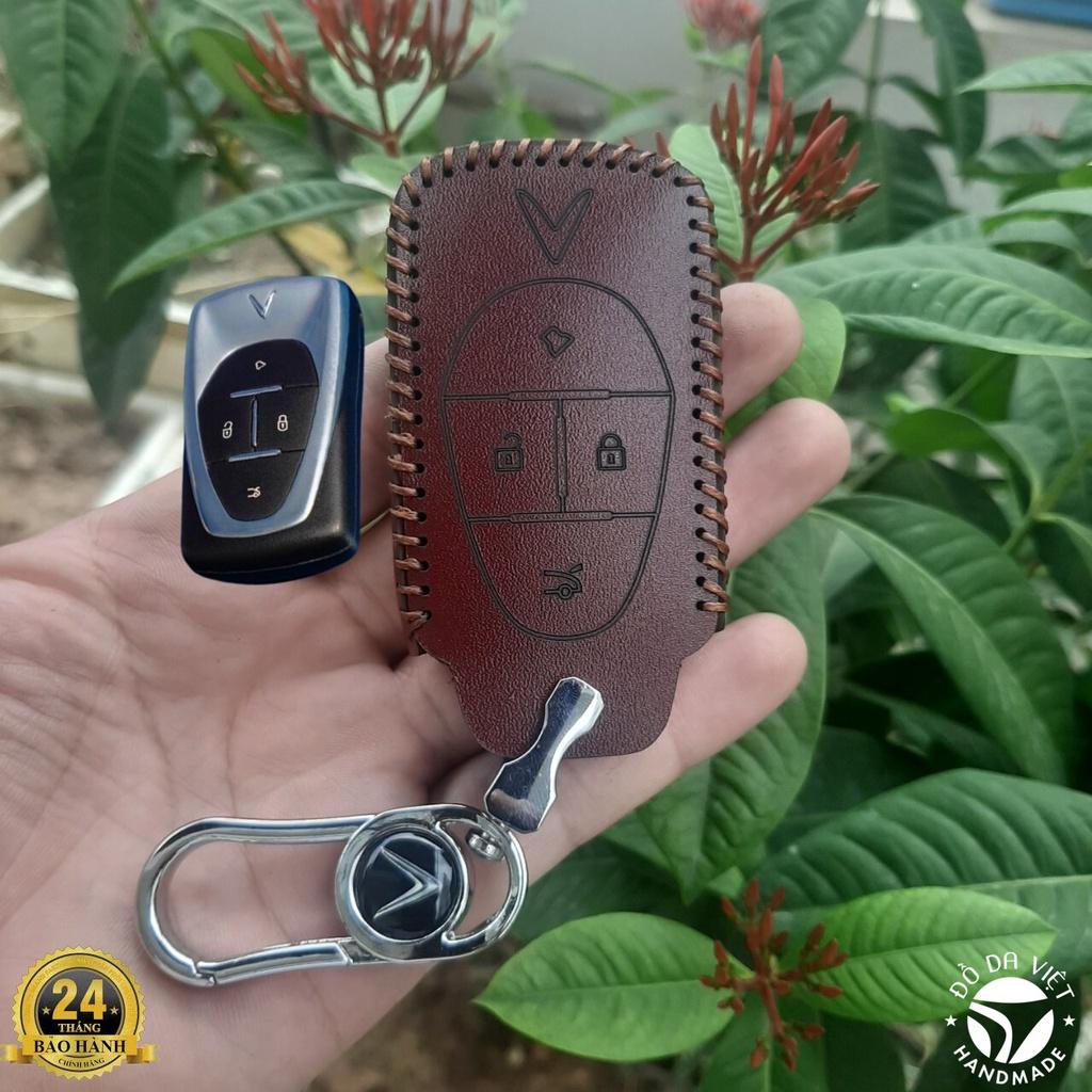 Bao da chìa khoá Vinfast E34, VF E34, xe điện VFE34 da thật 100%, Bảo hành 2 năm