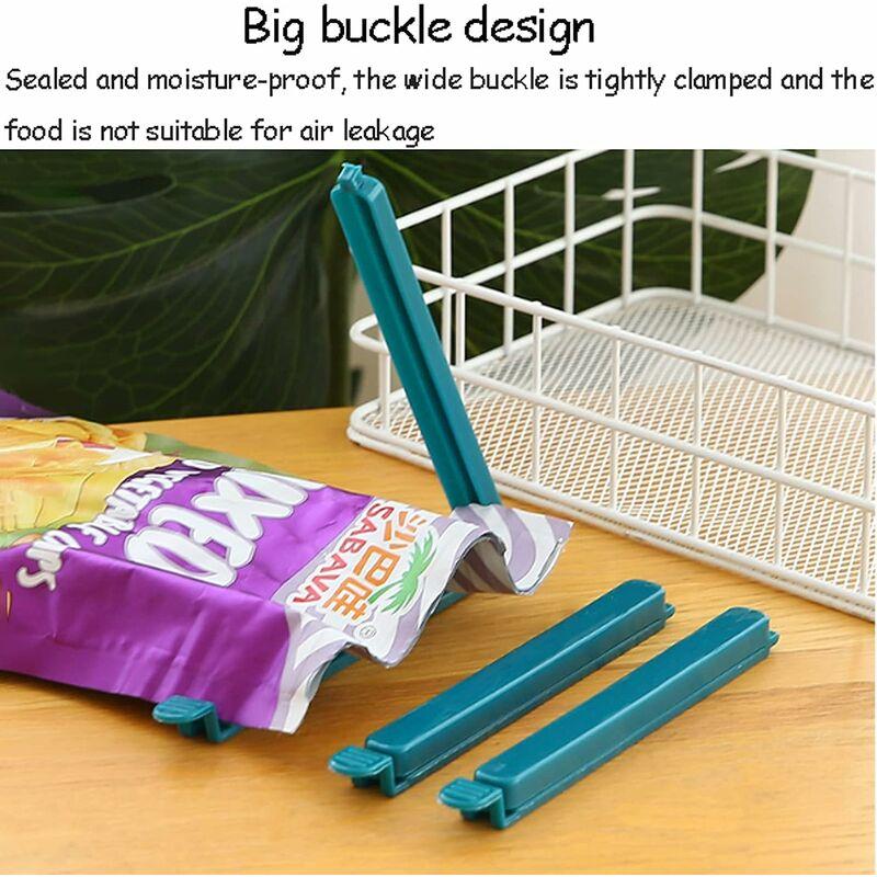 Túi thực phẩm bằng nhựa Clip Clip Clip cho khoai tây và túi bếp bọc túi thực phẩm 15 x 1,3 cm 10 % màu xanh
