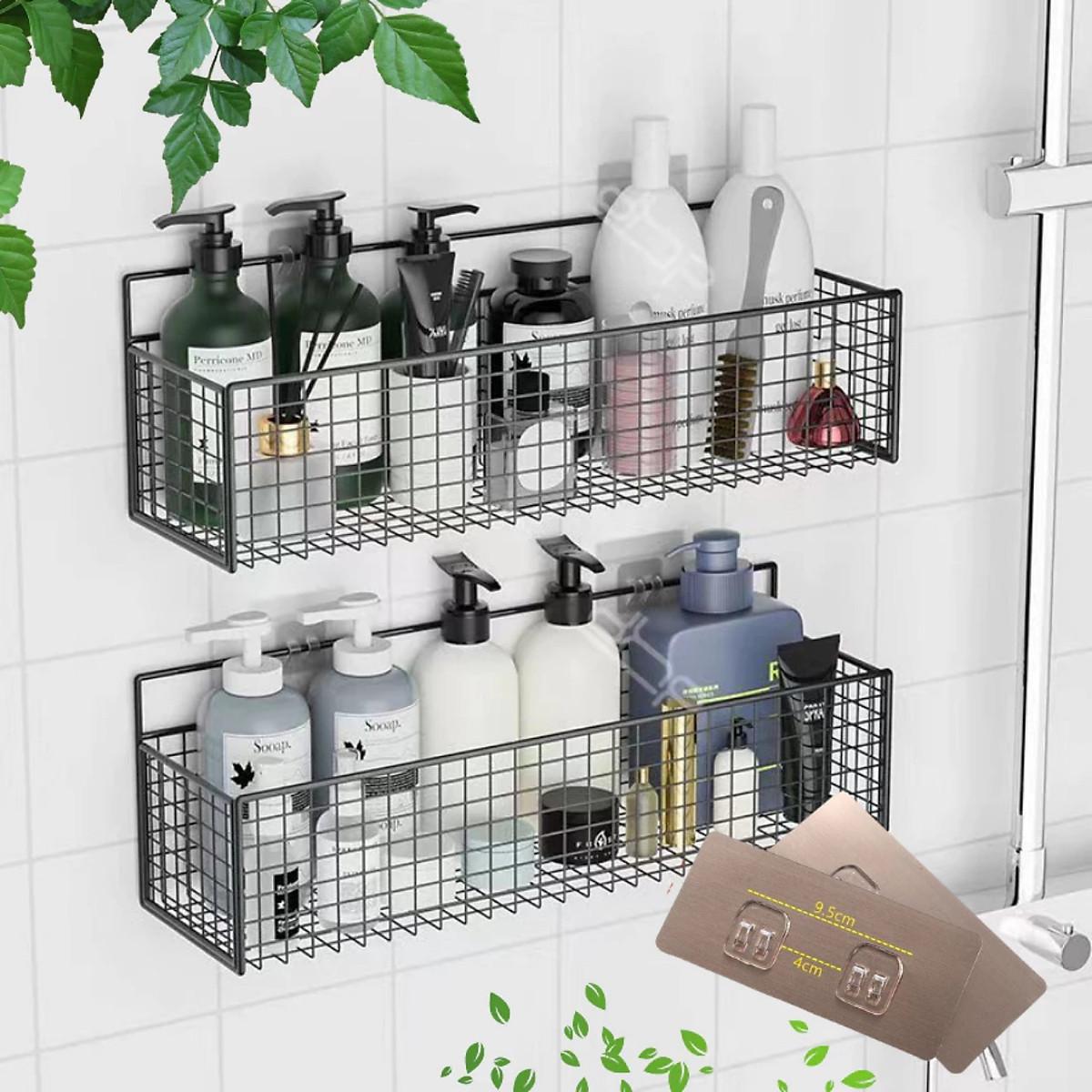 Kệ Lưới Đựng Đồ Nhà Tắm Dán Tường - Kệ Nhà Tắm- Kệ Thép Sơn Tĩnh Điện Không Rỉ Siêu Chắc Tặng Kèm 2 Miếng Dán Siêu Dính