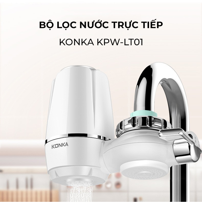 Bộ lọc nước Konka KPW - LT01 lọc sạch nước an toàn không mùi clo, công nghệ 9 màng lọc, máy lắp trực tiếp tại vòi nước -Hàng nhập khẩu