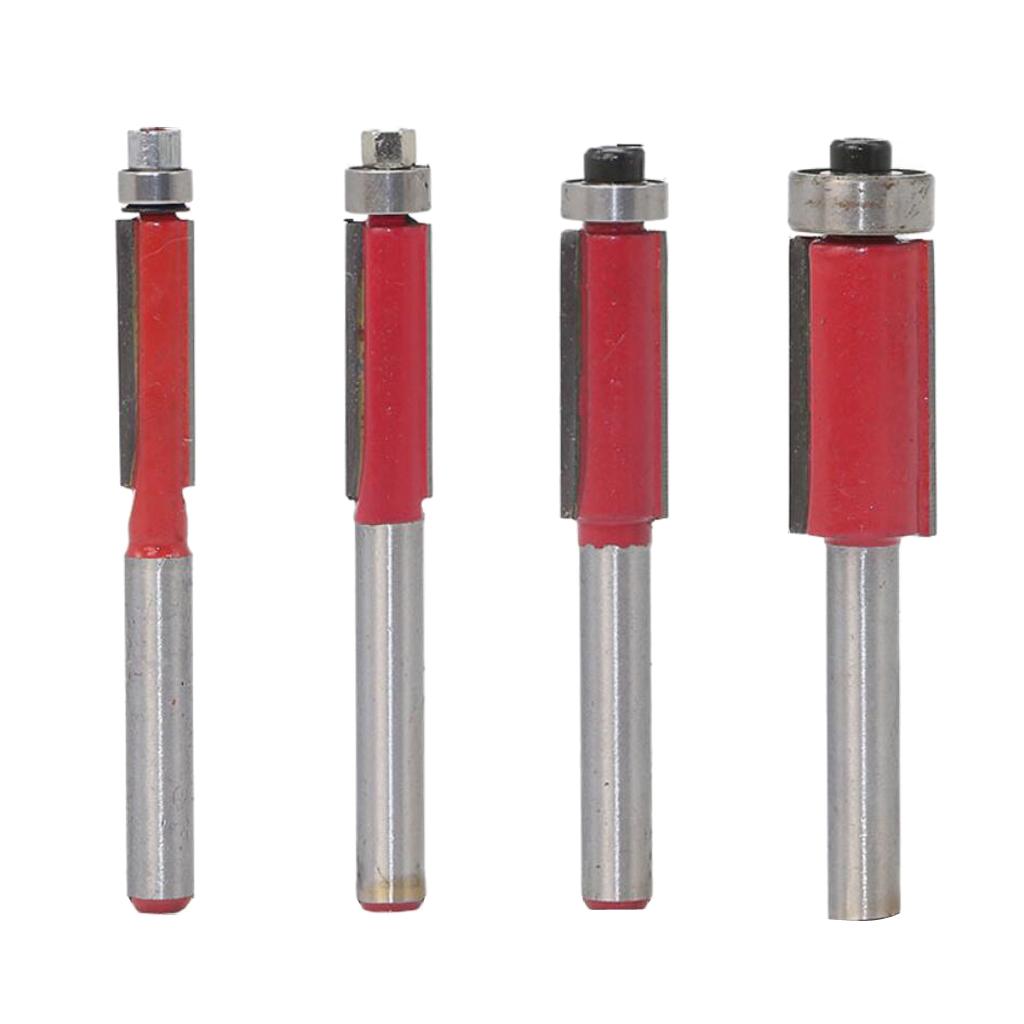 4 Miếng Xả Viền Router Bit 1/4 ''Dụng Cụ Làm Rau Cau Rãnh Router Bit Bộ