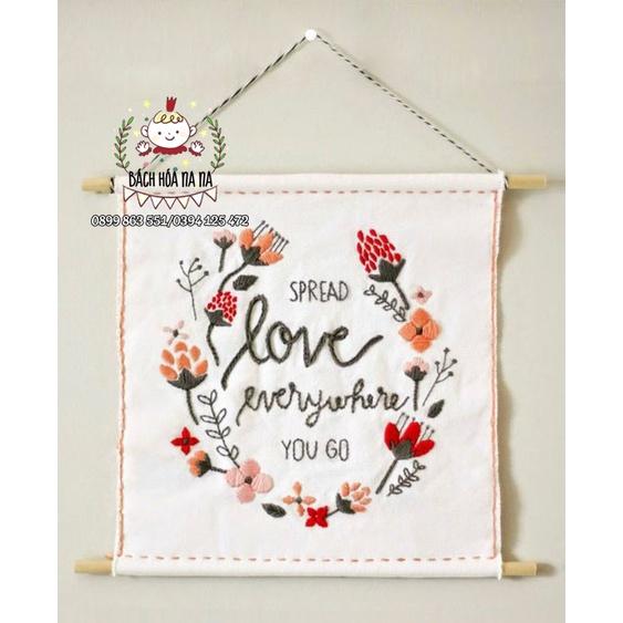 DIY thêu thủ công LỊCH VẢI 2022 quà tặng handmade/ kit NGUYÊN LIỆU TỰ THÊU ngày kỷ niệm/ bách hóa na na