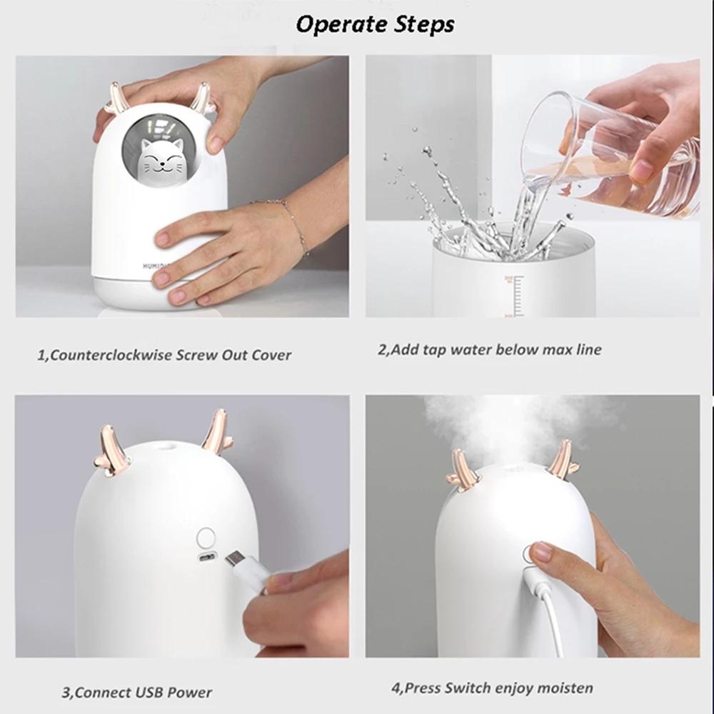 300ML Không Khí Mini Humidifer Di Động Siêu Âm Tinh Máy Khuếch Tán Tinh Dầu USB Phun Sương Tạo Xông Phòng Máy Tạo Ẩm, Phun Sương Dành Cho Văn Phòng Nhà