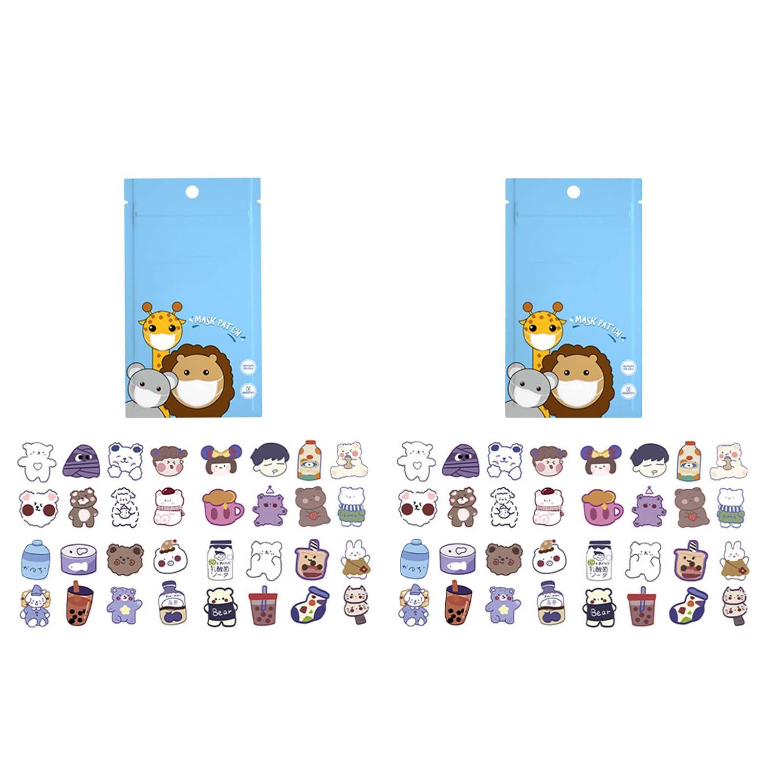 64Pcs Cartoon Fruit Scented Sticker for Face , Easy to Use for Kids