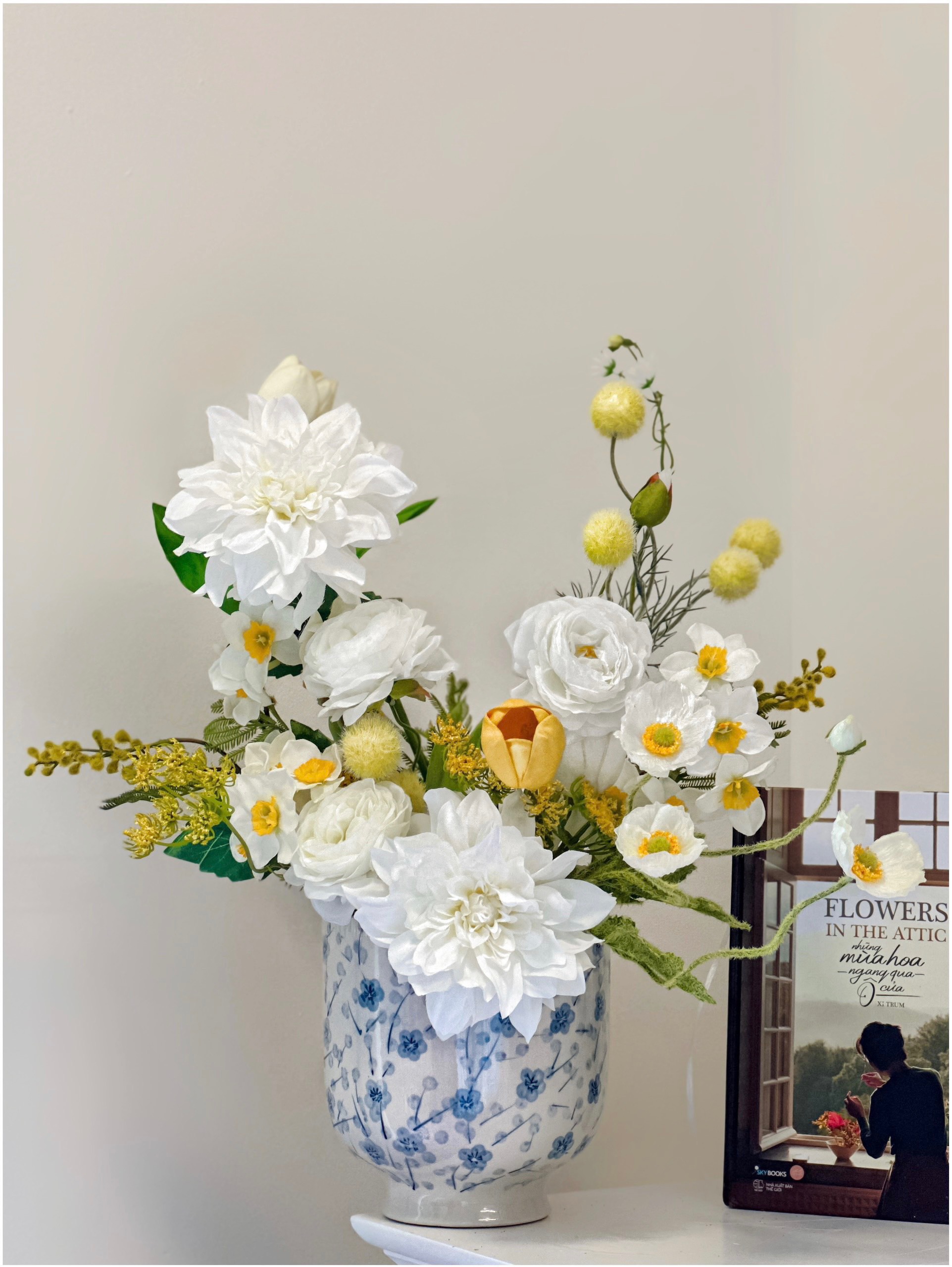 Lọ hoa gốm sứ Bát Tràng cao cấp cao 18cm