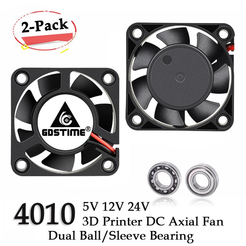 2pcs gdstime DC 24V 12V 5V 40mm x 40mm x 10 mm bi mang máy tính máy tính máy tính máy tính case Quạt làm mát 4010