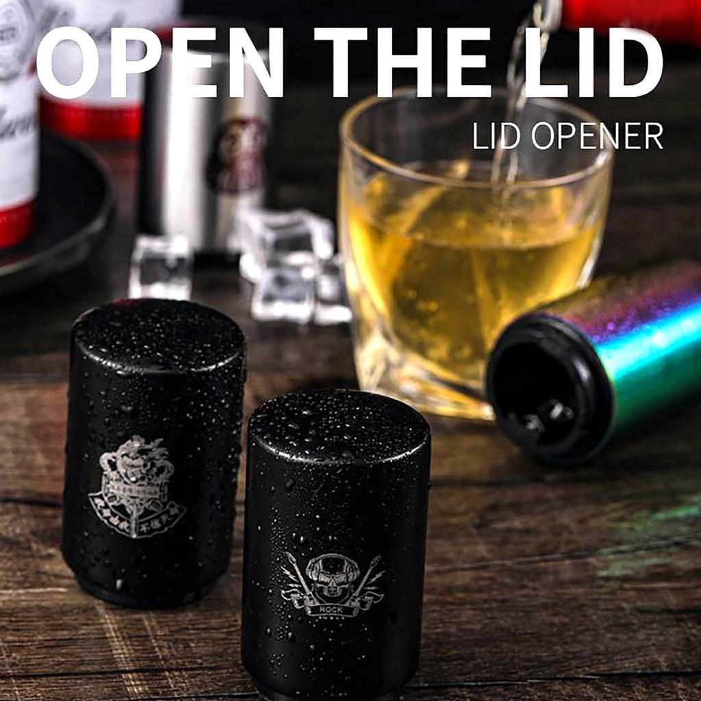 Beer Stainless Steel Bottle Press Automatic Cap Corkscrew Beer Wine Cocktail Ring Bottle Opener Bar Party Kitchen Tools