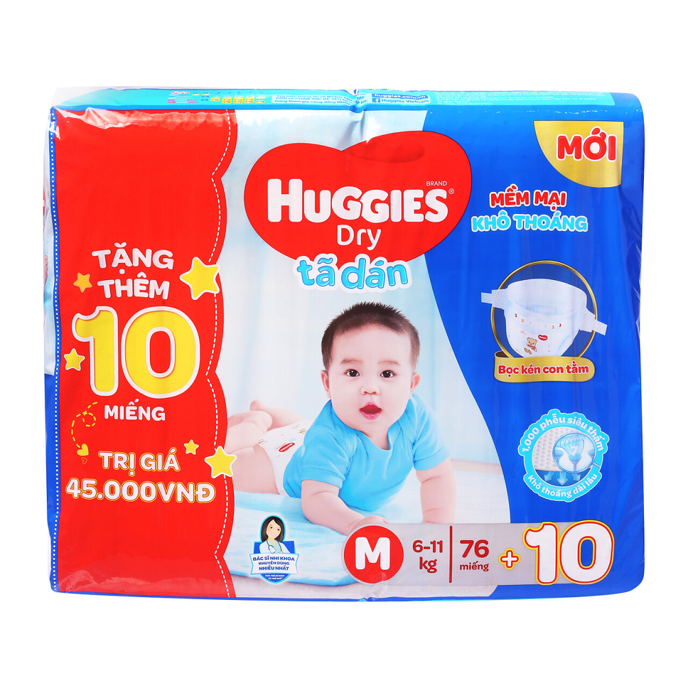 Tã Giấy Huggies Super Jumbo Size M 76 Miếng