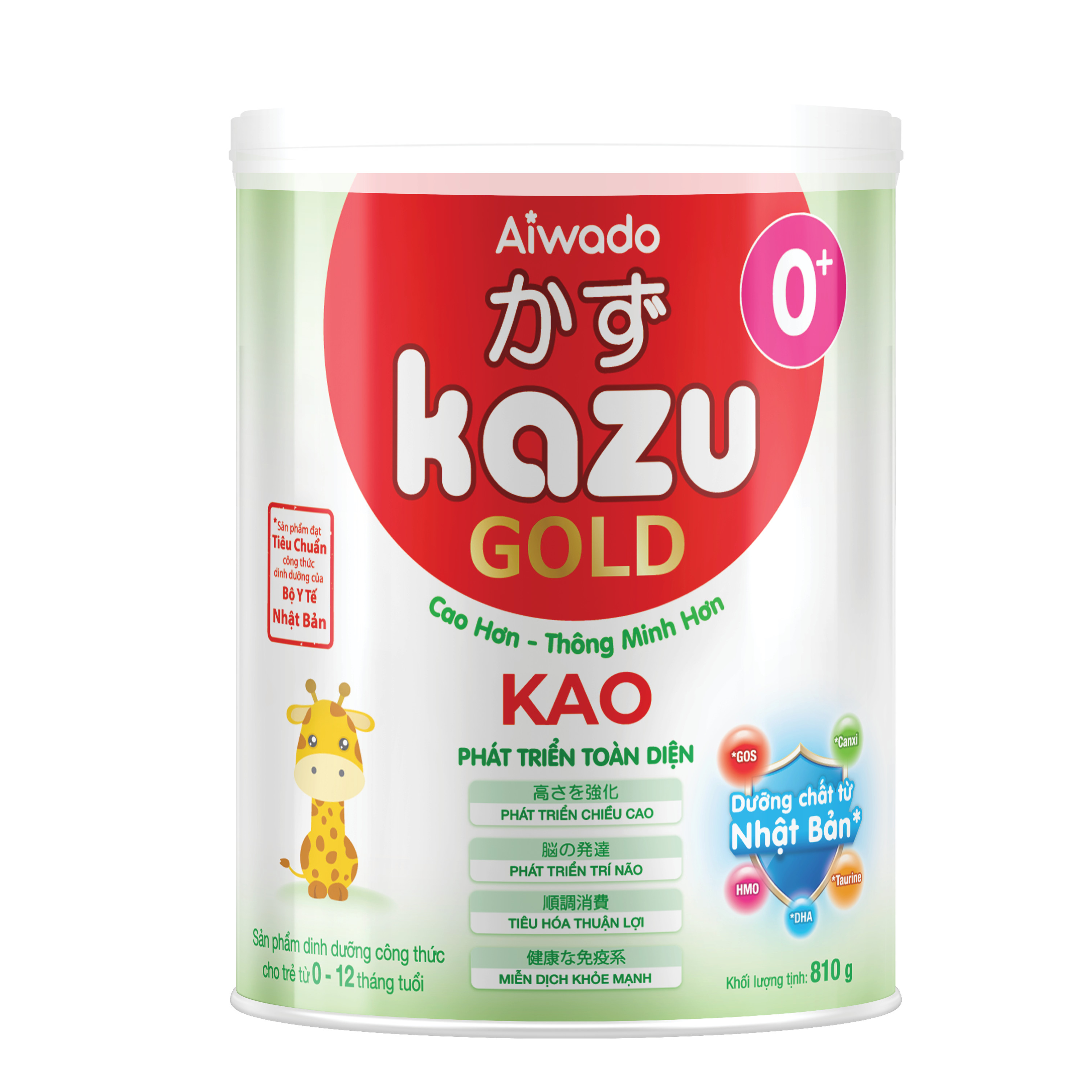 [Tinh tuý dưỡng chất Nhật Bản]  Sữa bột KAZU KAO GOLD 810g 0+ (dưới 12 tháng)