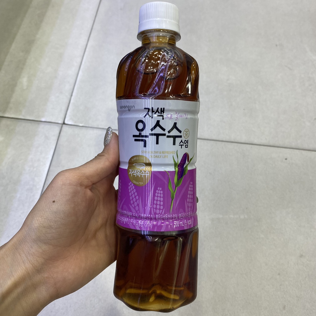 Nước Trà Râu Ngô Tím Woongjin Hàn Quốc Chai 500ML / 웅진) 옥수수 수염차 500ML