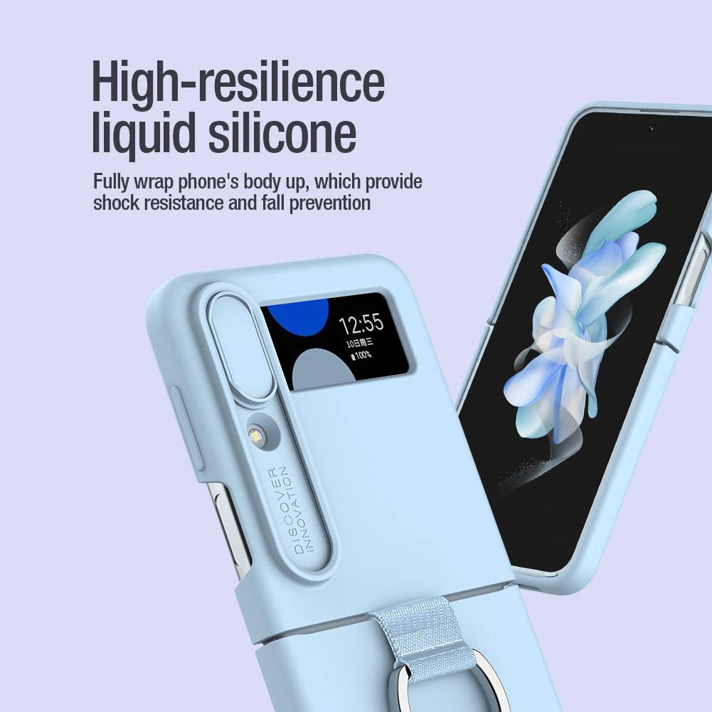 Ốp lưng dành cho Galaxy Z Flip 4 Nillkin Camshield Silky Silicon- hàng chính hãng