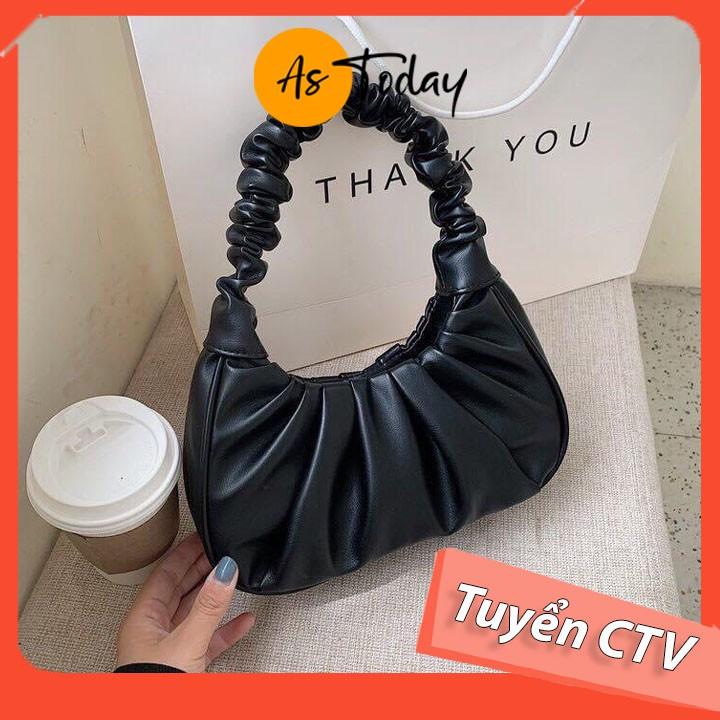 Túi Đeo Vai Nữ Kẹp Nách Da Mềm Đen/Trắng/Da/Hồng