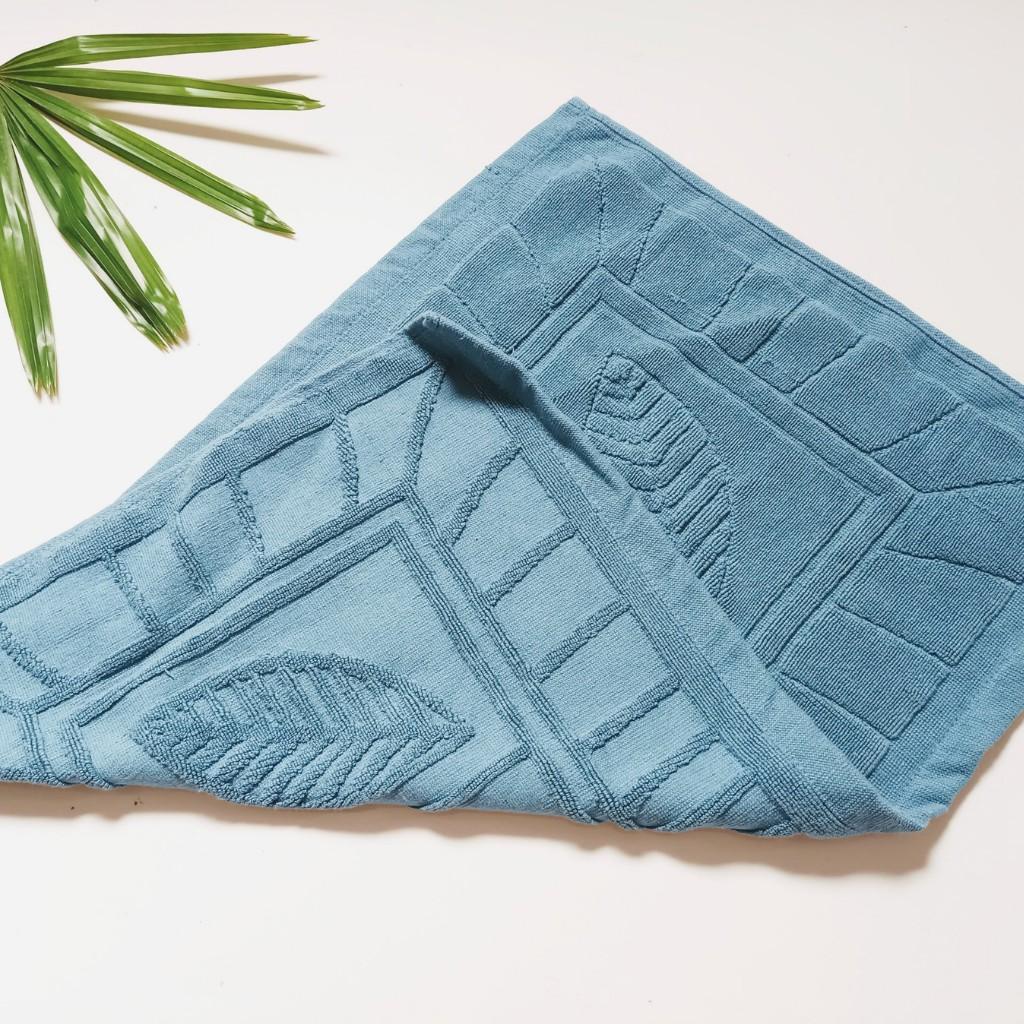Thảm lau chân- thảm trang trí siêu thấm 40cm x 60cm, màu ghi xanh, hình lá dệt nổi -Loại 1 dày đẹp