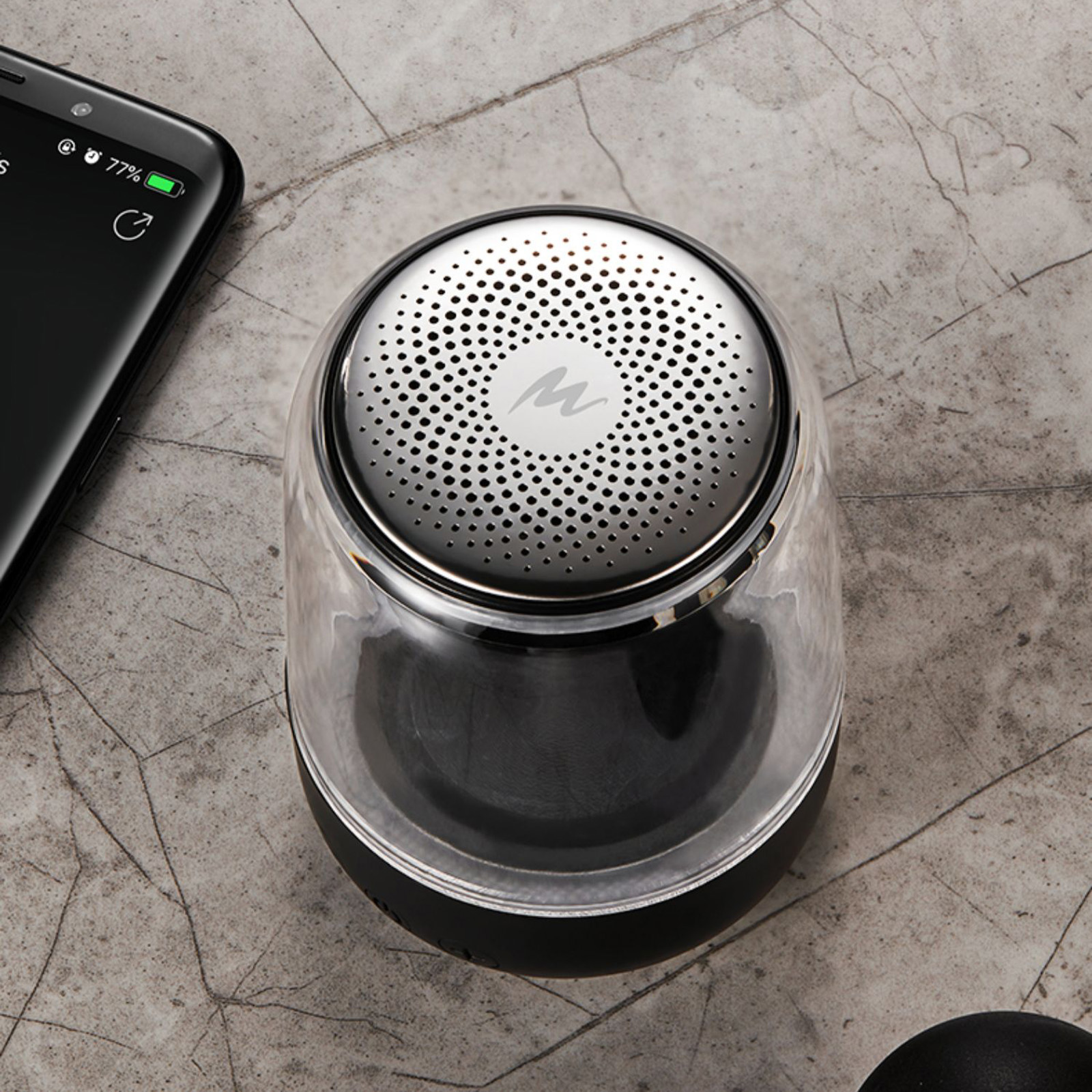 Loa Kết Nối TWS Thẻ TF C7 Mini Không Dây Bluetooth 5.0 Với Đèn LED Trong Suốt