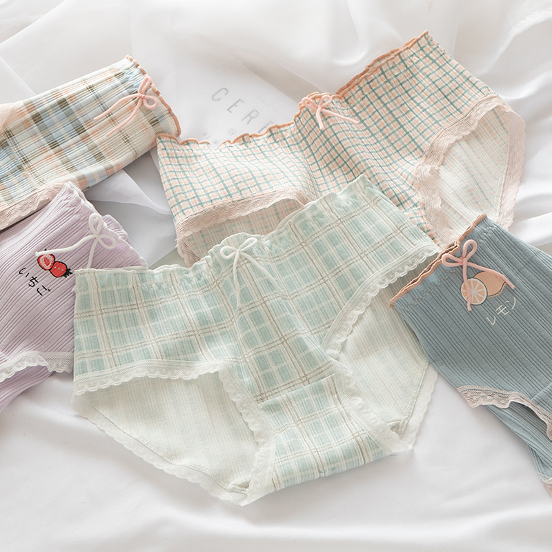 Set 5 Quần lót cotton mềm mại kháng khuẩn in hình dễ thương cho nữ QLN39