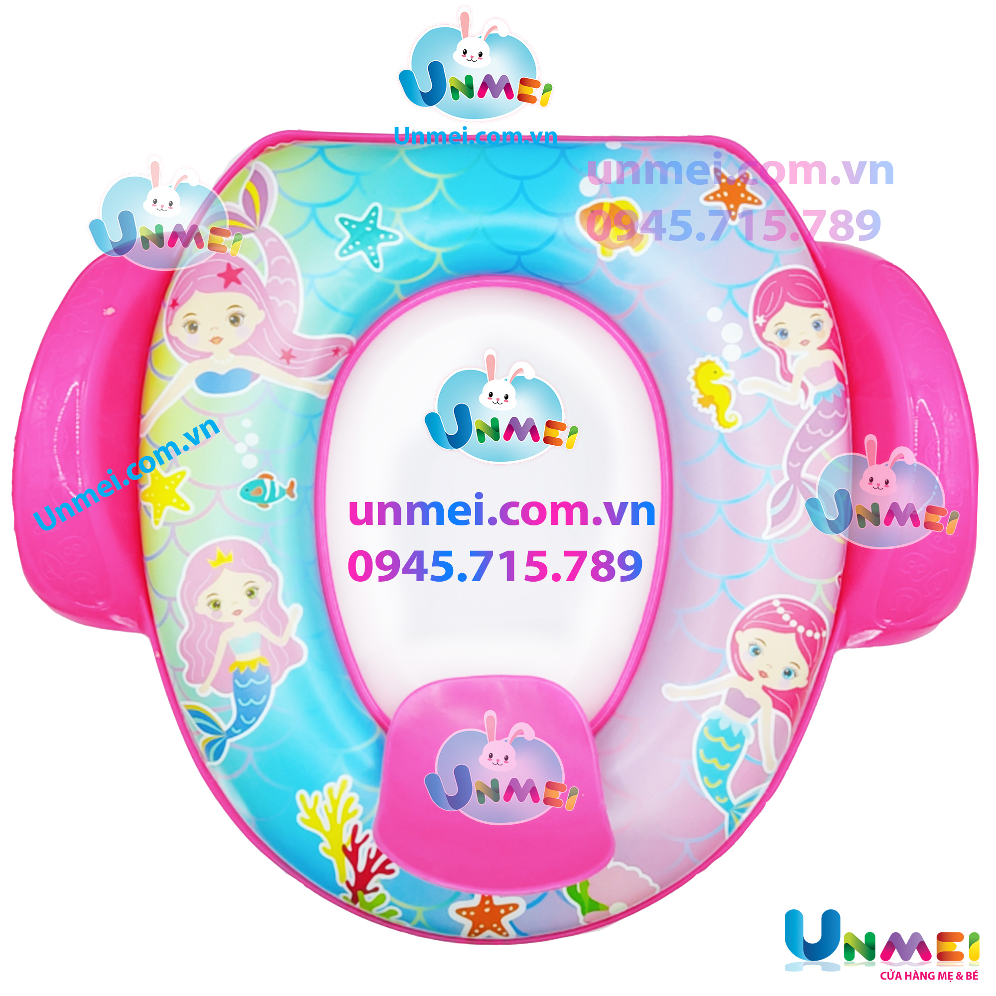 Lót Bồn Cầu - Bệ Toilet cho Bé - Tay Vịn An Toàn - Nhân Vật Hoạt Hình Có Đệm - màu sắc dễ thương (giao màu ngẫu nhiên)
