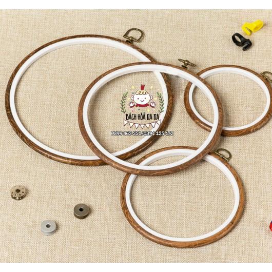 Khung thêu nhựa giả gỗ hình Tròn / Bát giác / Elip nhiều kích cỡ Bách hóa Na Na Handmade DIY