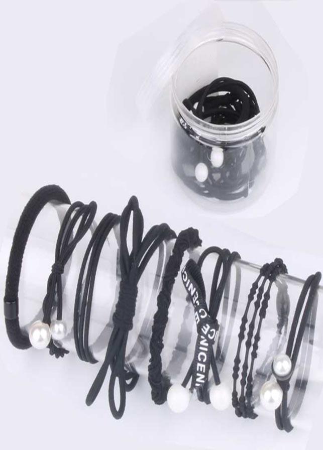 Combo 8 dây buộc tóc kiểu đơn giản, thanh lịch