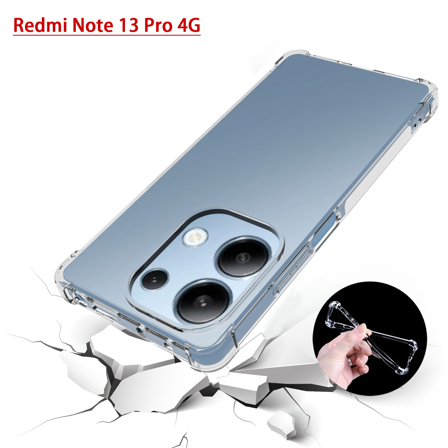 Hình ảnh Ốp lưng dành cho Xiaomi Redmi Note 13 4G, Xiaomi Redmi Note 13 Pro 4G dẻo trong chống sốc cao cấp -Hàng chính hãng