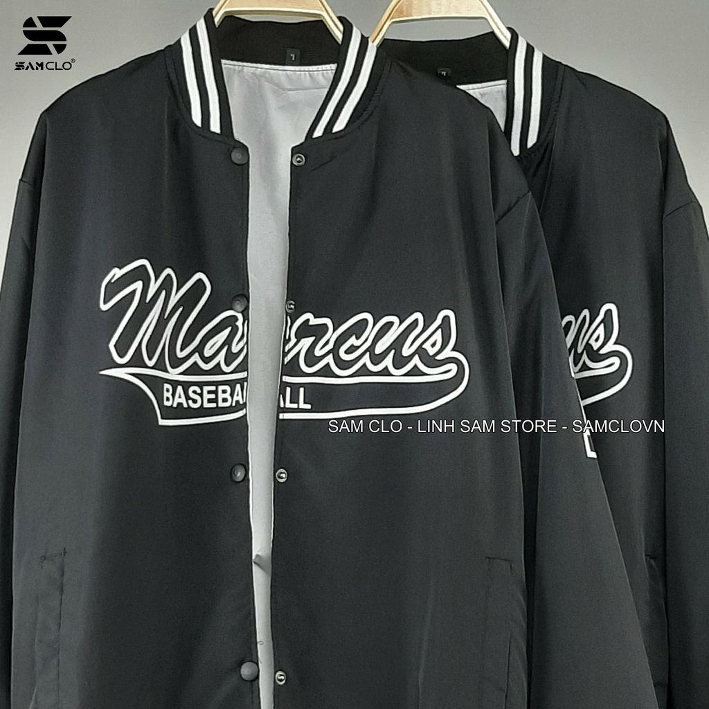 Áo khoác dù bomber 2 lớp nam nữ SAM CLO phong cách bóng chày form rộng unisex mặc cặp - couple in chữ marcus BASEBALL 17