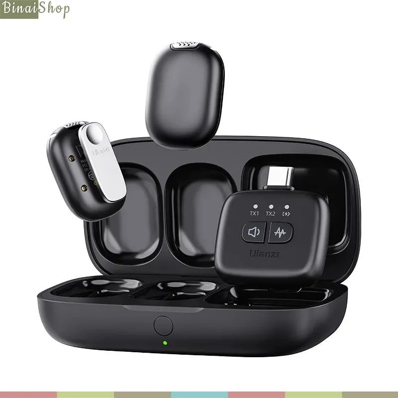 Ulanzi A30 - Micro Cài Áo Không Dây, Khử Tiếng Ồn, Phạm Vi Thu 50m Cho Điện Thoại, Máy Ảnh DSLR - Hàng chính hãng