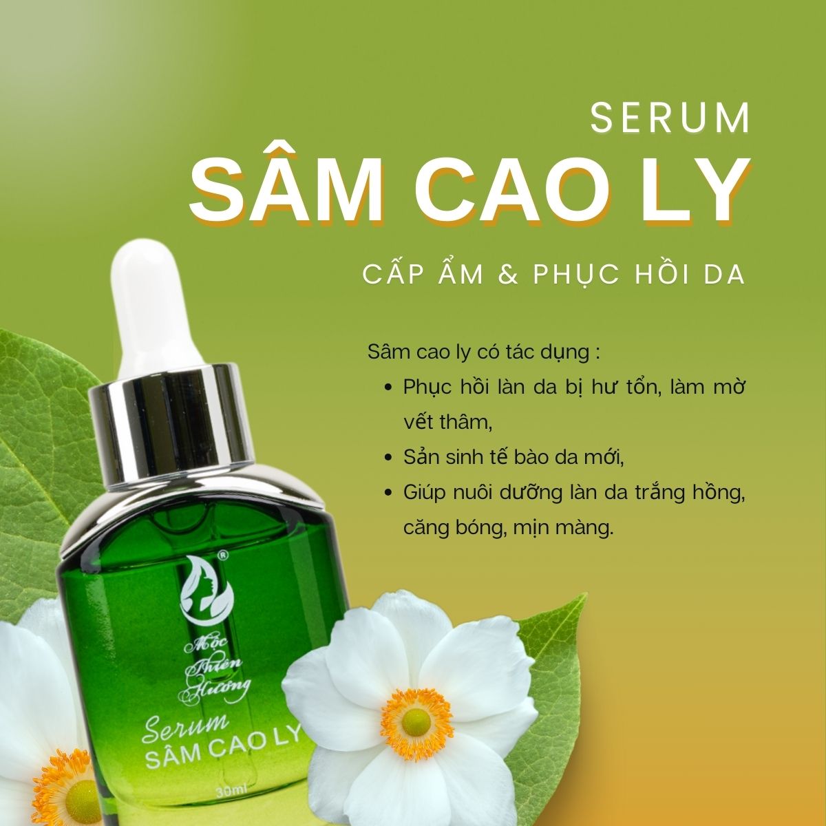 Serum Sâm Cao Ly Dưỡng Trắng, Mịn Da Mộc Thiên Hương 30ml