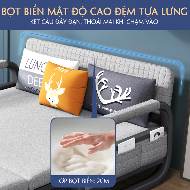 Giường Sofa Gấp Gọn Đa Năng, Ghế Giường Gấp Gọn 1,36m Màu Sắc Hiện Đại Hàn Quốc Tiết Kiệm Không Gian Sống - M060