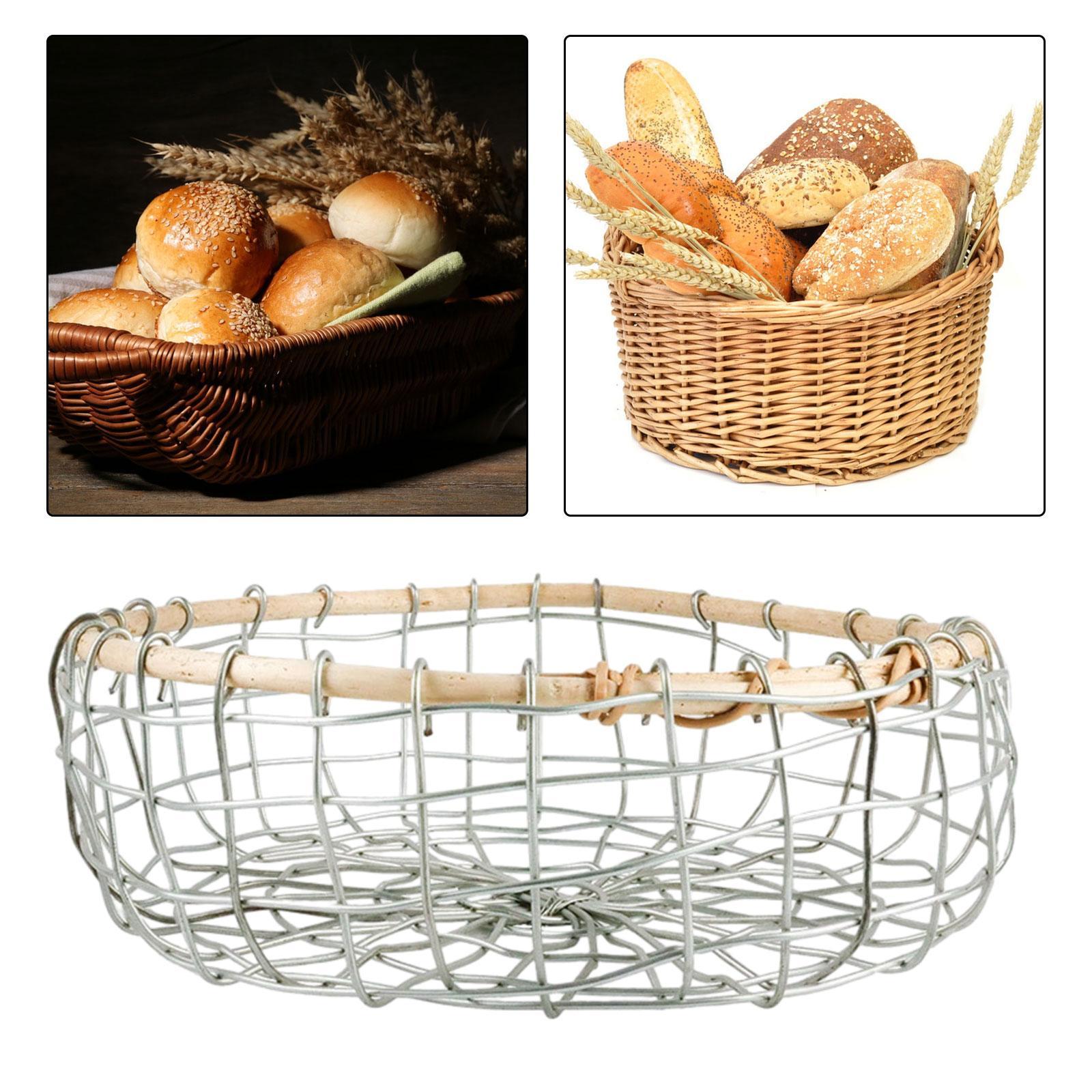 Kitchen Fruit Basket Wire Woven Basket Bread Basket Home Decor Egg Container