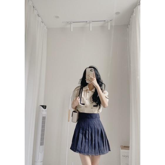 Set khuy vàng + cv xếp li tiểu thư by samhyewear