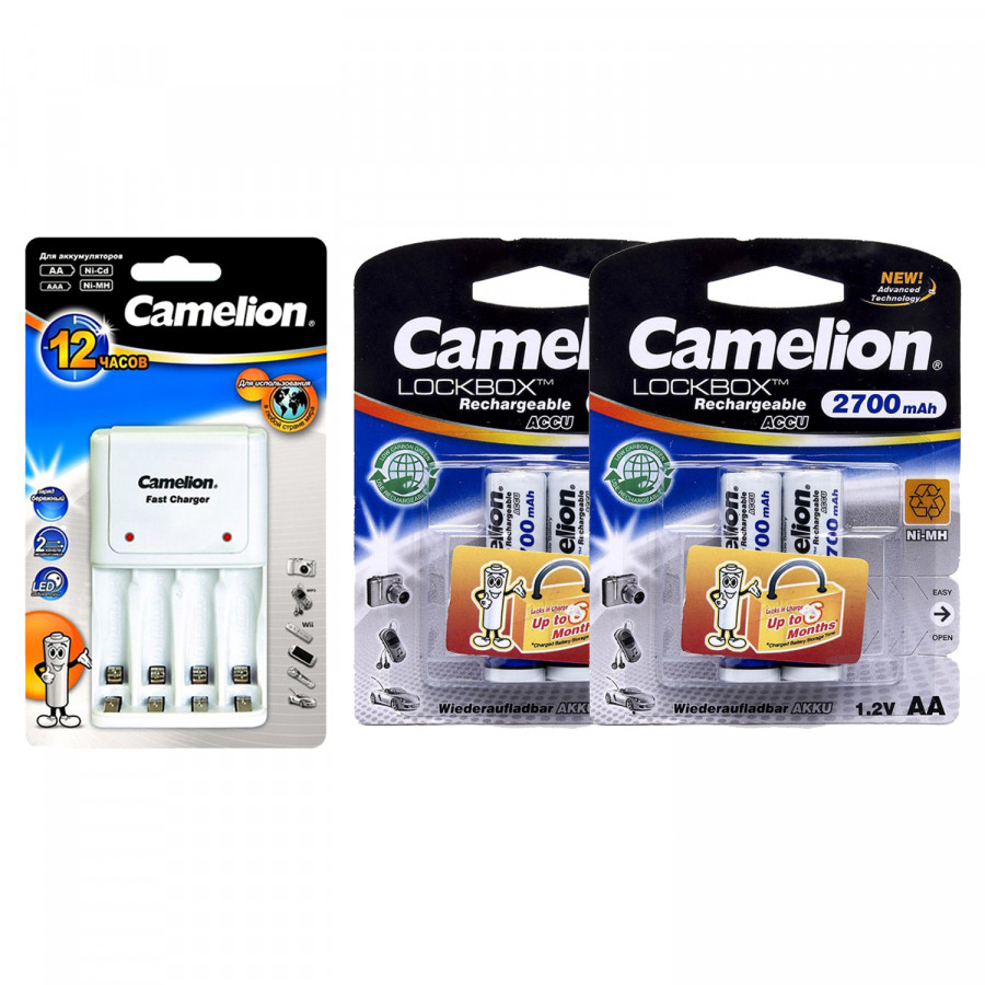 Bộ sạc Camelion 1010B + 4 pin AA 2700mAh - Hàng nhập khẩu