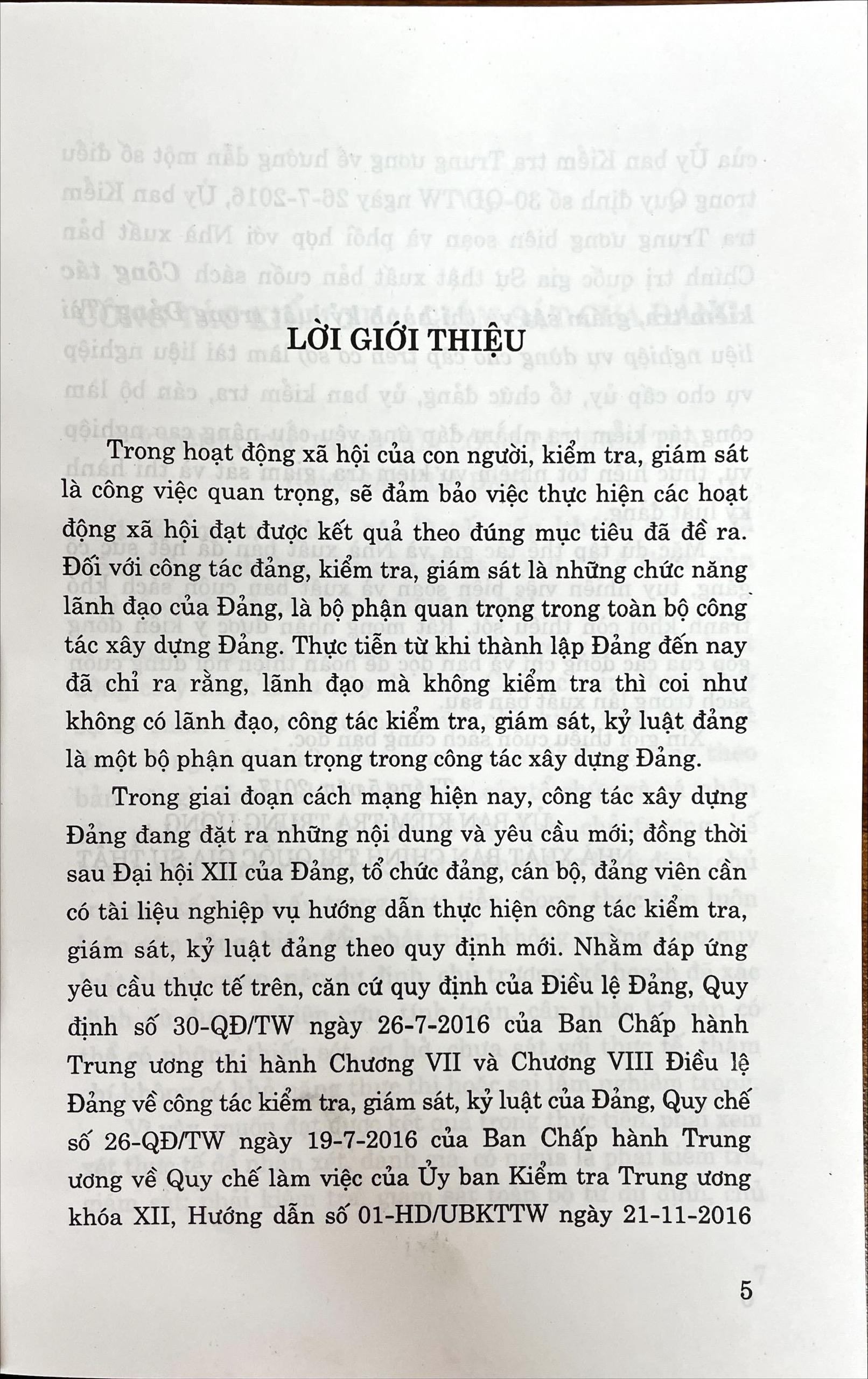 Công tác kiểm tra, giám sát và thi hành kỷ luật trong Đảng (Tài liệu nghiệp vụ dùng cho cấp trên cơ sở)