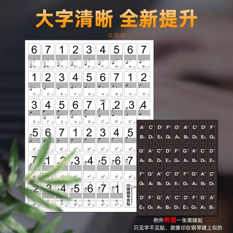 Đặc Biệt Đàn Piano Điện Tử 88 Phím Di Động 61 Phím 54 Phím Trẻ Em Người Lớn Miếng Dán Trong Suốt Stave Cân Ký Hiệu Đơn Giản Tự Học