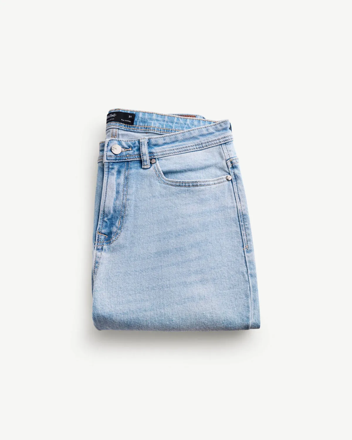 Quần denim nam dài xanh nhạt slim cropped - ROUTINE 10S25DPA005