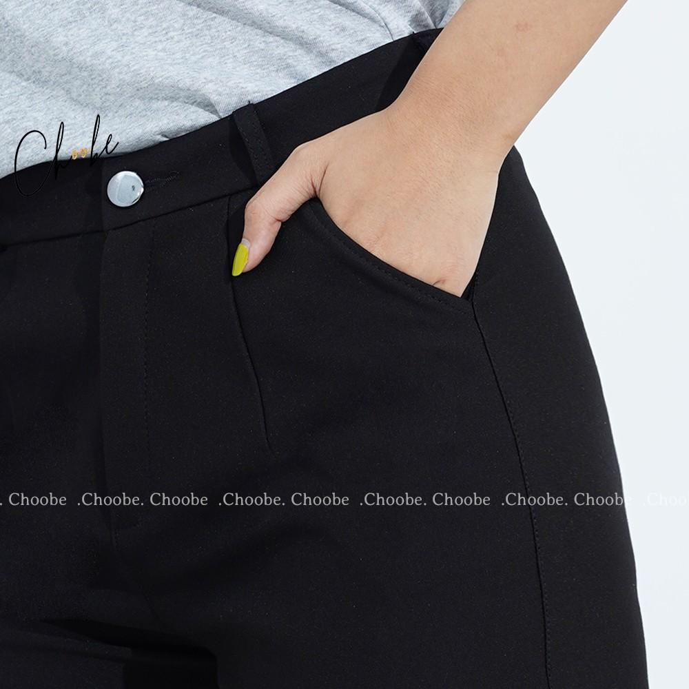 Quần short nữ Choobe cạp cao chất vải Umi Hàn cao cấp co giãn tốt tôn dáng -Q19