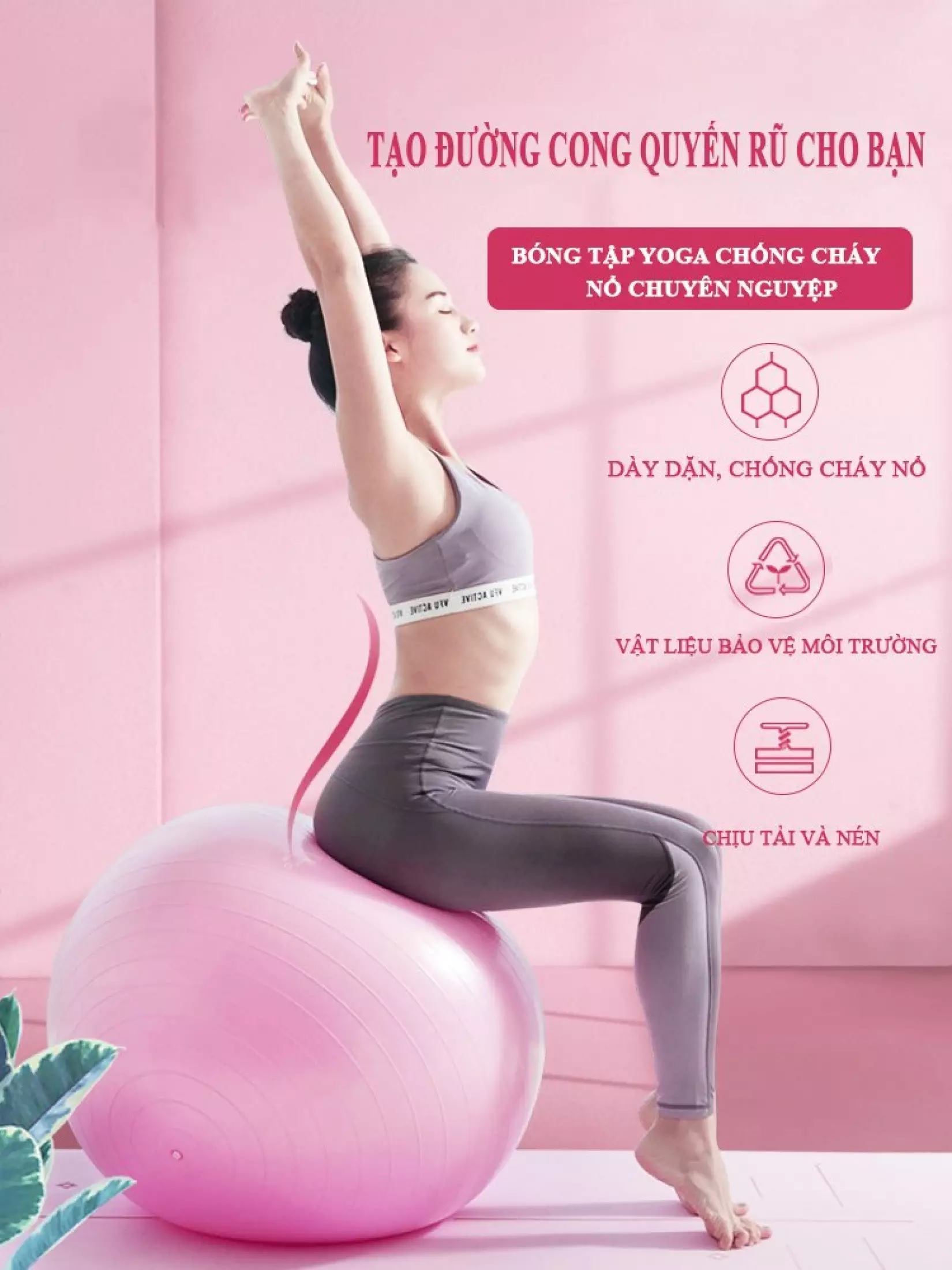 Combo 3 sản phẩm tập Yoga : 1 thảm TPE 2 lớp 6mm + 1 vòng trơn ABS + 1 bóng gai hoặc không gai - Thảm chống trơn trượt êm ái dầy dặn , vòng cứng cáp chắc chắn mặt vòng bao phủ cao su êm , bóng gai massage thoải mái chịu lực cao tặng kèm dụng cụ bơm bóng