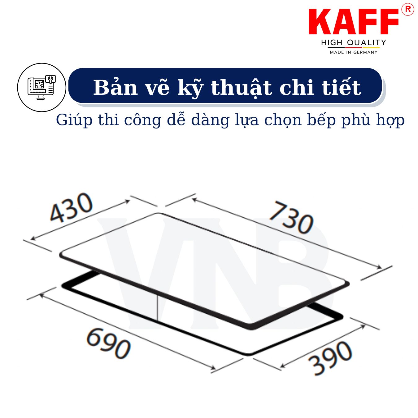 Bếp âm từ đôi nhập khẩu Malaysia KAFF KF-073II - Hàng chính hãng