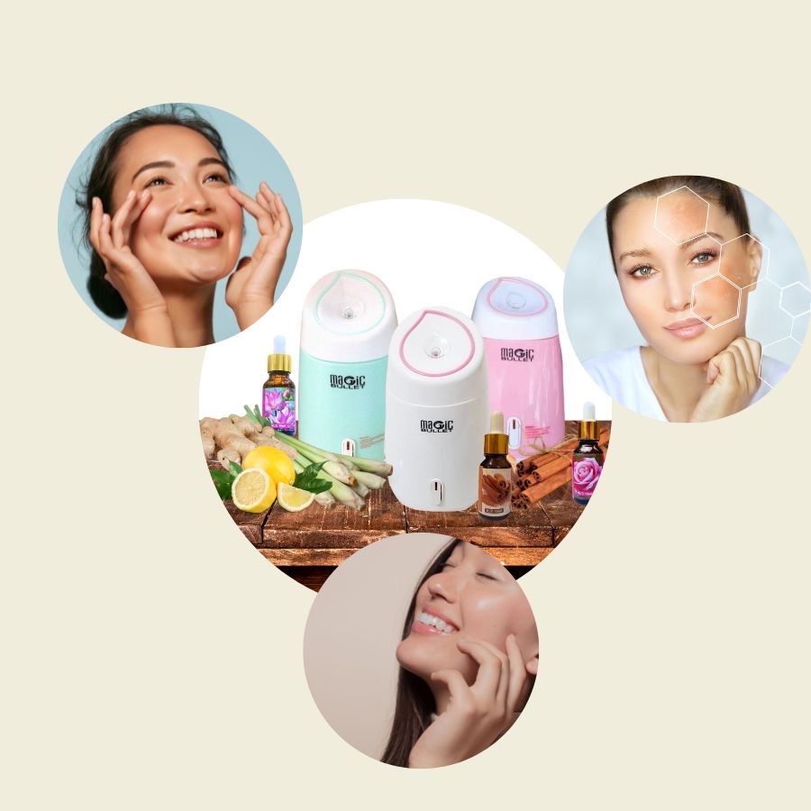 Máy xông hơi hoa quả cho cảm giác thư giãn sương mù Nano thấm sâu vào da,làm mềm ,giữ ẩm và thải độc cho da