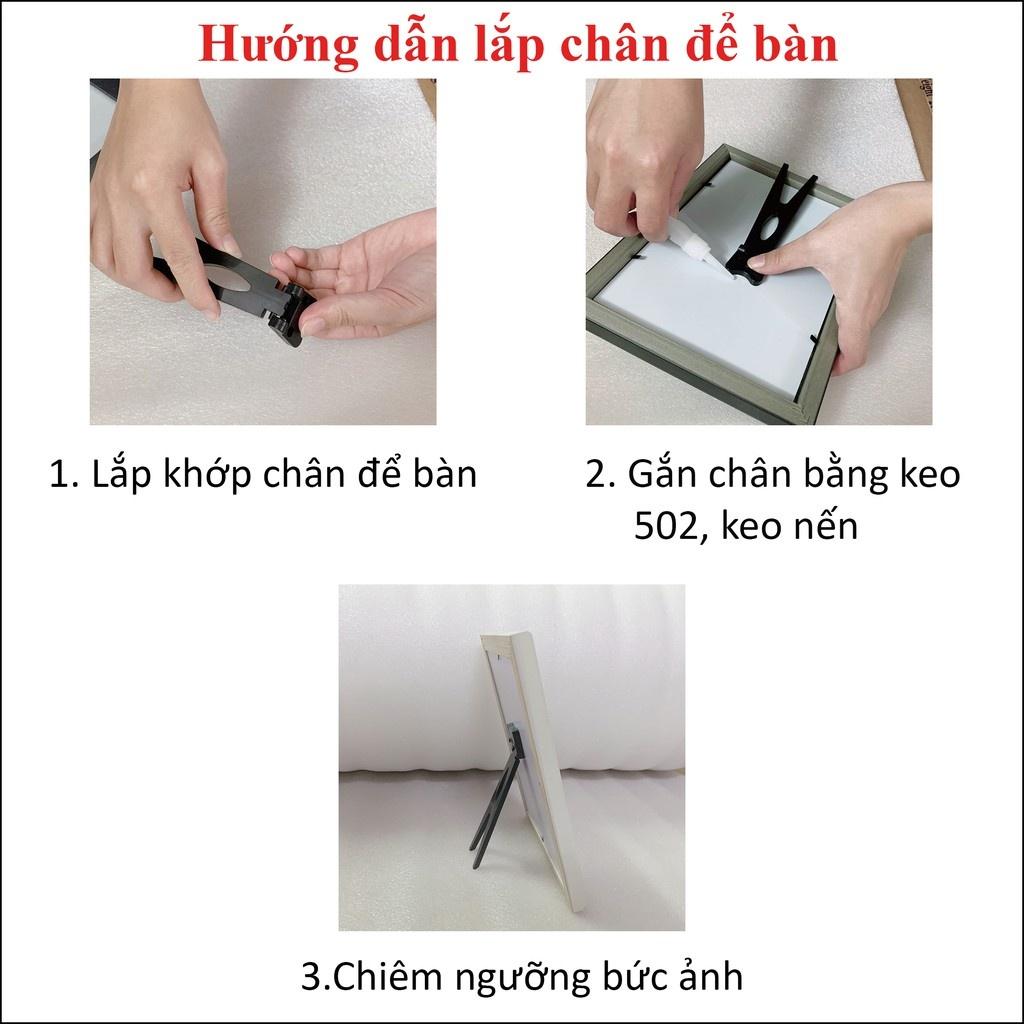 Combo 10 khung ảnh để bàn 13x18cm mặt mica tặng kèm chân