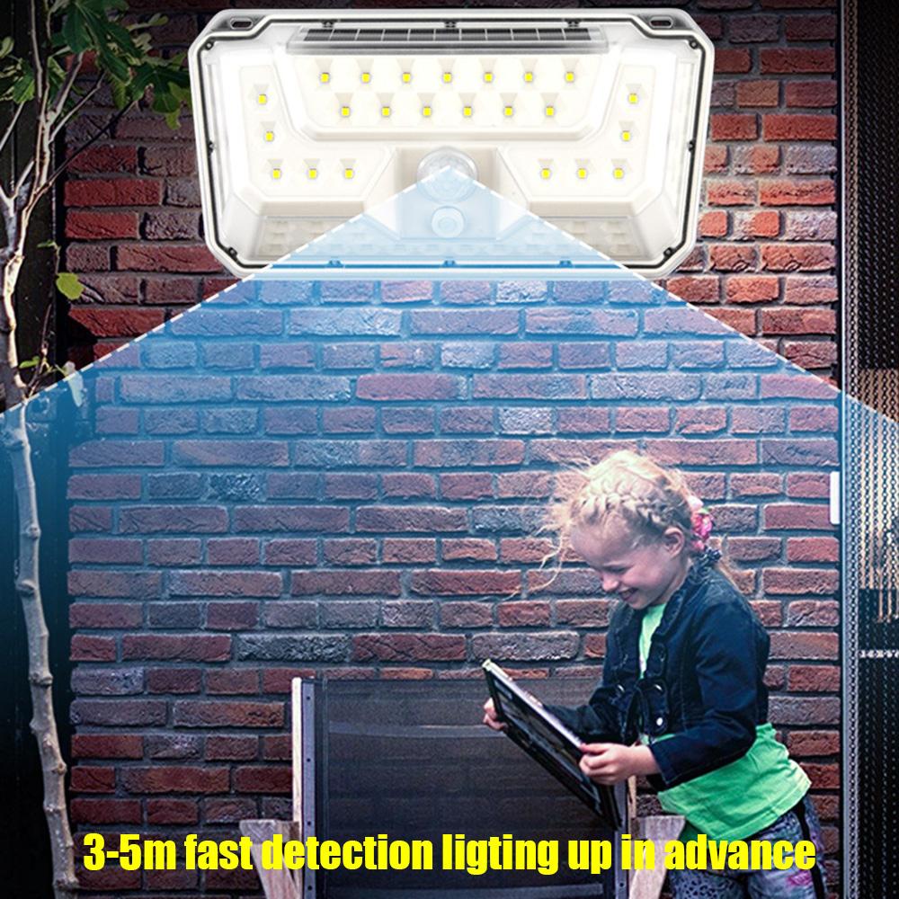 Solar Wall Lamp Corridor Courtyard Street Light Two Lighting Modes IP65 73LED / 44COB+50LED