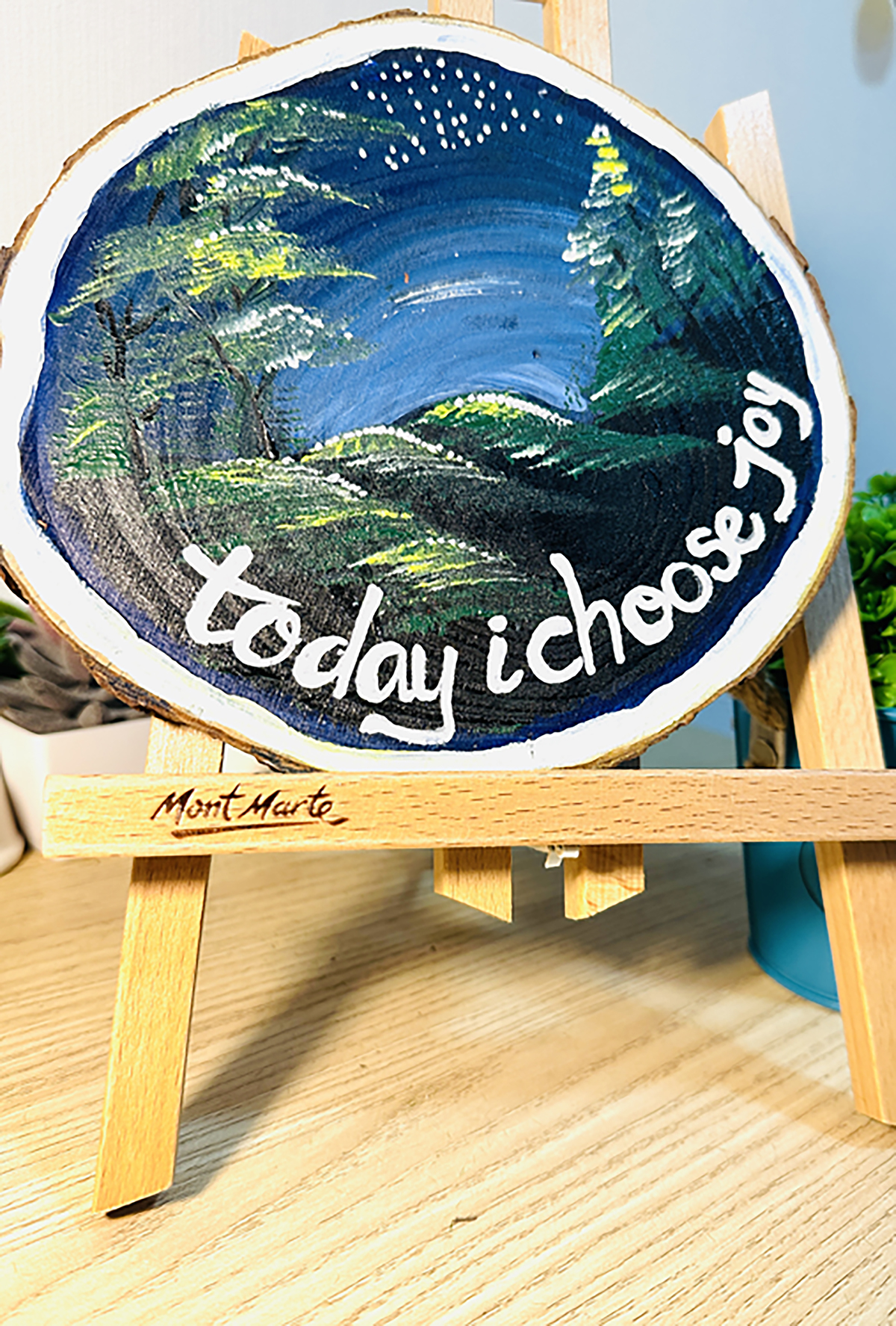 Tranh Vẽ Tay Trên Gỗ Thông Today I Choose Joy Decor Trang Trí Độc Bản Handmade